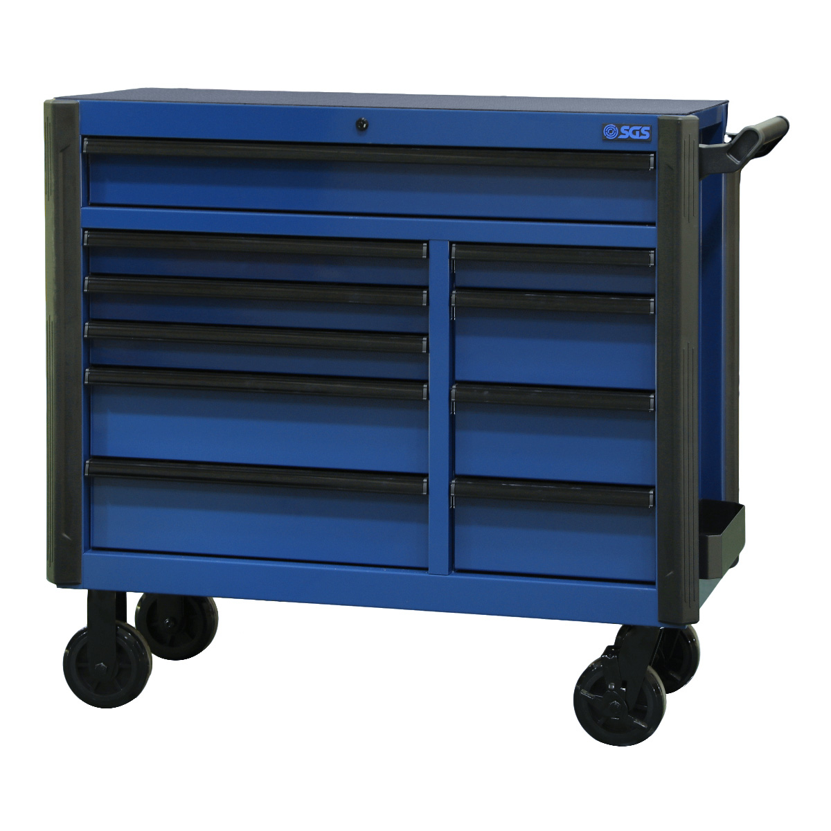 SGS 44in Roller Cabinet with Top Hutch- 10 Drawers- Blue